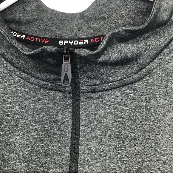 Spyder Active Gray Quarter Zip ProWB Performance Long Sleeve Pullover - Picture 10 of 15